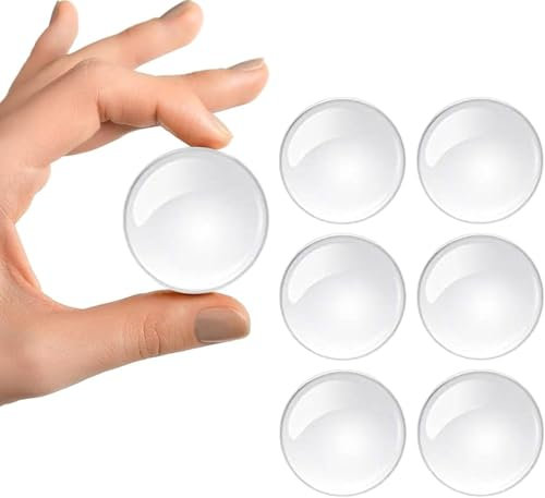 2 Inch - 6 Pcs Self Adhesive Clear Door Knob Wall Protector, Invisible Rubber Door Bumpers for Walls, Silicone Door Stopper & Flexible Handle Shield (No Drill, Universal Fit)