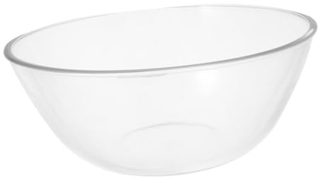 POPETPOP Large Round Glass Mixing Bowl Set Style Deep Salad Bowl Vegetable Basin