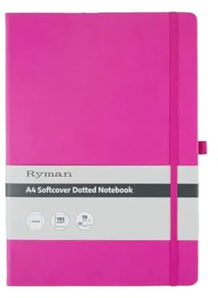 Ryman A4 Soft Cover Dotted Notebook (Pink)