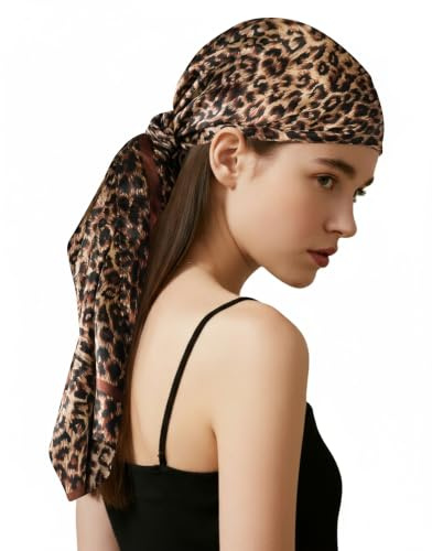 Fmeida Bandana Kopftuch Damen Seidentuch 90x90 Haartuch Halstuch