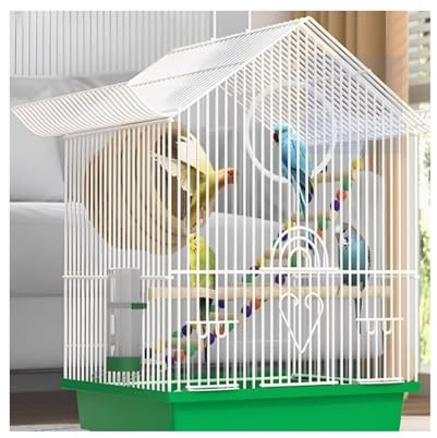 Bequem Vogelkäfig Ökologischer Spezialhaushalt Großer Luxuskäfig Villa Praktisch(Weiß)
