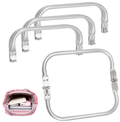 VYNZOR 4 Stück Taschenrahmen Verschluesse, Taschenbügel, Taschenrahmen Kuss, U-Förmig Aluminium-Verschluss für DIY Geldbeutel Handtasche (20cm*9ccm)