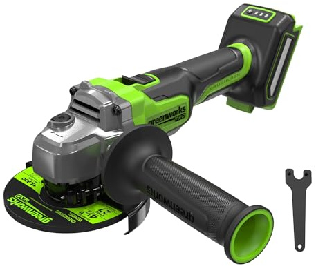 Greenworks 24V Akku-Winkelschleifer, 125 mm Scheibe, 9000 U/min, 900W bürstenloser Motor, links- und rechtshändig, OHNE Akku & Ladegerät, Modell AG590