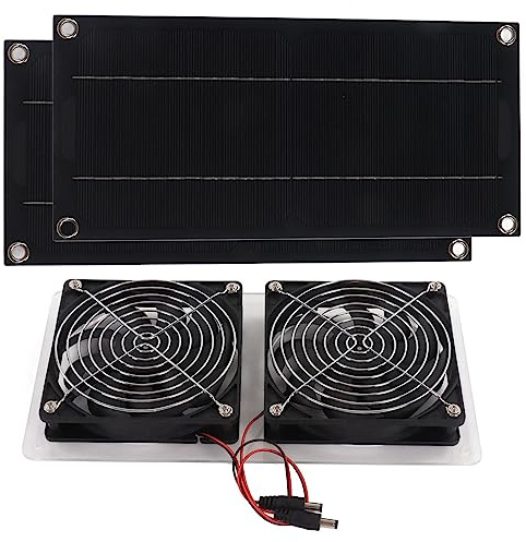 Zerodis Kit de Ventilateur d'extraction Solaire étanche et Poussant pour l'extérieur, Ventilateur à Panneau Solaire Portable 100 W 12 V pour Serre, Hangar, Maison pour Animaux Domestiques, Petit
