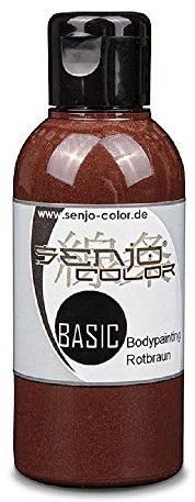 Senjo Color Basic Bodypainting I Face & Body Color I Cosméticos, dermatológicamente probados I Carnaval, Mardi Gras I 75 ml I rojo-marrón