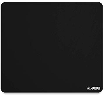 Glorious Gaming Cloth Gaming Mousepad (XL) - Bordi cuciti, superficie liscia per velocità e controllo, base antiscivolo, lavabile in lavatrice, grande (460 x 410 x 2 mm) - Nero