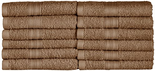 NatureMark Gästetücher – 12er Pack (30x50 cm), 100% Baumwolle, Oeko-Tex Zertifiziert, weich, saugfähig und pflegeleicht – Für Bad, Gäste & Spa – Sand/Beige
