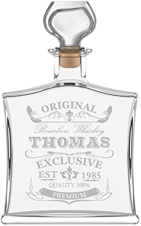 polar-effekt Personalisierte Edle Whiskyflasche mit Gravur - 700 ml Dekanter mit Glass Verschluss - Whisky-Karaffe Individuelles Geschenkidee zum Geburtstag - Motiv Original-Exklusive