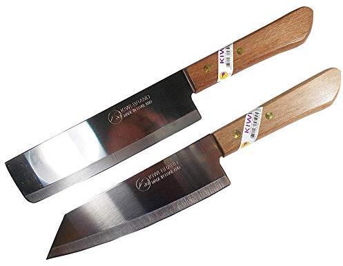 Kiwi Kochmesser, Universalmesser, Besteck, Steakholzgriff, Küchenwerkzeug, scharfe Klinge, 16,5 cm, Edelstahl, 1 Set (2 Stück) (Nr. 171,172)