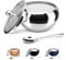 KooK Sugar Bowl, Sugar Bowl With Lid And Spoon, Sugar Container With Lid, For Salt, Coffee, Holds 2 Cups, Dishwasher Safe, Stainless Steel, 16 Oz