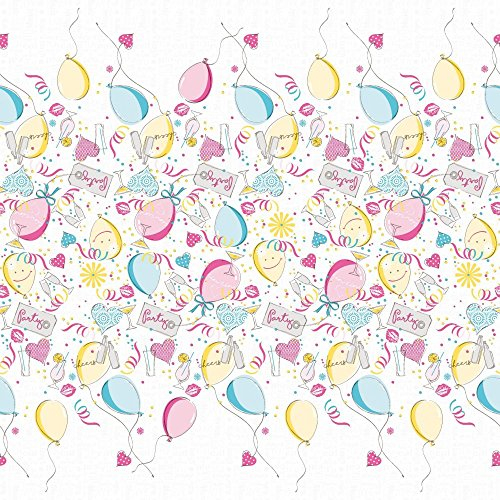 Sovie HORECA Tischdecke Ballons aus Linclass® Airlaid, 80 x 80 cm, 20 Stück – Einwegtischdecken mit farbenfrohem Ballon-, Sekt- & Konfetti-Design für Party & Feier