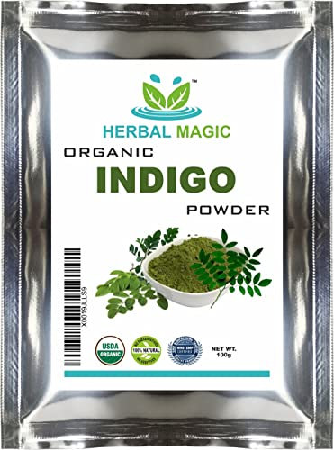 Organico certificato by ecocert- Indigo Henna neri in polvere/Herbal Hair Dye – Go nero/marrone naturally-only di erbe magic-complete kit-ecocert/GMP/Halal/ISO cert