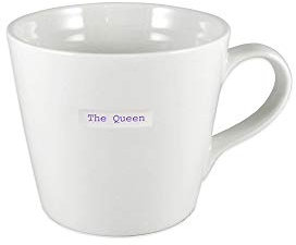 Keith Brymer Jones - Word Range - Large Ceramic White Mug - The Queen - 500ml - Gift Boxed