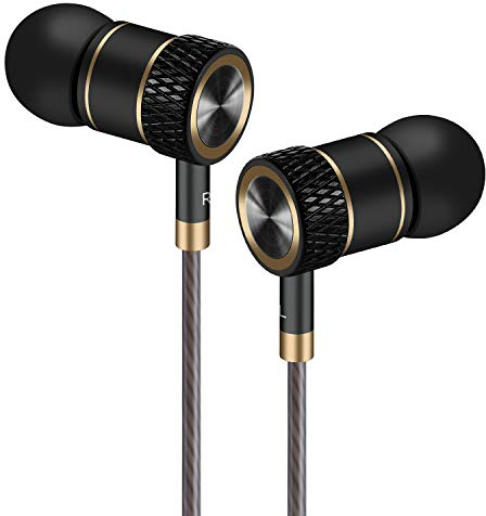 Auriculares in-Ear de Alta definición con Aislamiento de Ruido, Ideales para iPhone, iPod, iPad, Reproductor de MP3, Samsung Galaxy, Nokia, HTC, exc. 120 x 1 x 1 cm Nero e Oro