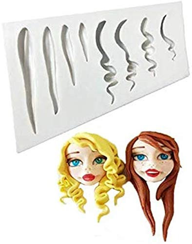 ANNIUP Moule en Silicone en forme de cheveux. Pour Fabriquer les bonbons caoutchouteux, le déssert, les biscuits, le gâteau, poupée en Forme de Visage de Femme