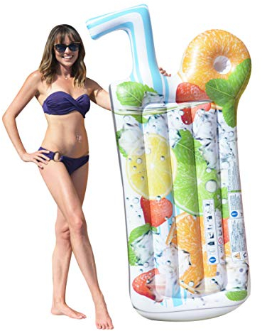 Cool Lounger Luftmatratze ca. 183cm x 99cm Drinkoptik Sommer Baden Schwimmen Schwimmbad inklusive Reperaturenset