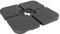 Bases para Parasol excéntrico de jardín 4 Unidades rellenables Color Negro, 50x50x7 cm Cada una, Peso 80 a 100 Kg, Polietileno de Alta Densidad HDPE, pie sombrilla de terraza, Soporte Apto Exterior