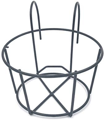 HEMOTON Blumenregal Hängend Balkon Blumentopf Halterung Aufhängen Klein Pflanztopf Aufhänger Metall Körbe Bonsai Sukkulenten Hängende Halter Blumentopfhalter Balkon Zaun Garten Schwarz