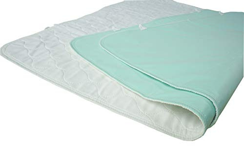 Pack of 2 Careboree Quilted Cotton Top Underpad 34X52 Reusable Incontinence Bed Pads Washable Durable Waterproof Extra Absorbent Draw Sheet for Mattress