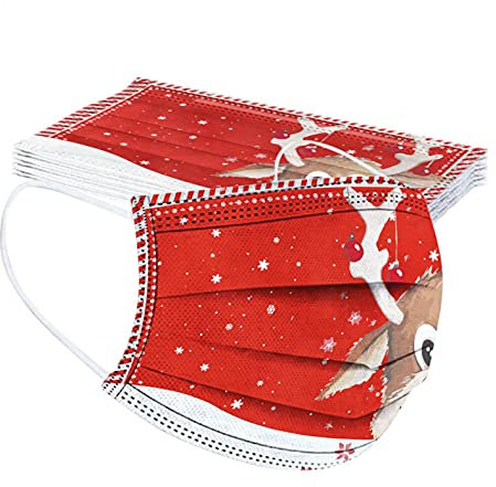 Lulupi 10 Stück Kinder Weihnachten Mundschutz Multifunktionstuch Lustig Einweg Weihnachtsmaske Atmungsaktiv Weihnachtsmotiv Mund-Nasenschutz Christmas Motiv Maske Tücher Halstuch Jungen Mädchen