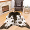Rostyle Teppich aus Rindsleder, 1,2 x 1,8 m, niedlicher Kuhfell-Teppich für Wohnzimmer, Schlafzimmer, Western-Heimdekoration, Kunstfell, Kuhdruck, Teppiche weiß und braun