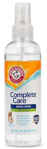 Arm & Hammer Complete Care Dog Dental Spray, Mint Flavor, Brushless Dog Breath Freshener with Baking Soda and Calcium for Tooth Enamel Support, Fluoride-Free, 6 Fl Oz