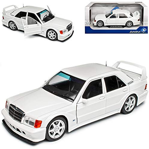 Mercedes-B C-Klasse 190E W201 2.5-16V Evolution II Weiss 1982-1993 1/18 Solido Modell Auto mit individiuellem Wunschkennzeichen