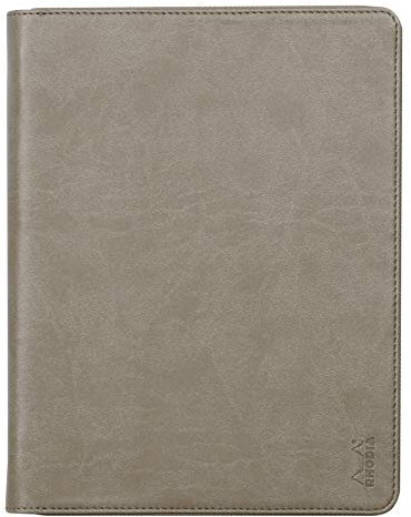 Rhodia 168101C - Konferenzmappe Rhodiarama 19,5x25,5 cm, mit Etui, dehnbare Haupttasche, 2 flache Reißverschlusstaschen, Kartenfächer, Stiftehalter, Cover aus Kunstleder Maulwurfsgrau, 1 Stück