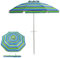 RELAX4LIFE Parasol de Plage Protection UV 50+ et Angle Inclinable, Parasol Rond Hydrofuge Facile à Manipuler et Ranger avec Sac pour Cour, Patio, Piscine, Bleu-Vert