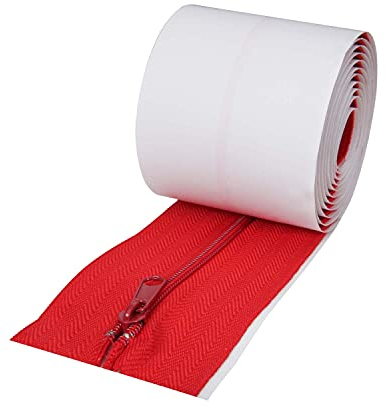 Scorprotect® Selbstklebende Reißverschlüsse rot für Staubschutzwände 2er Set