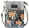 LassZone Joli sac à main en toile pour téléphone portable, portefeuille, motif feuilles, petite pochette à monnaie pour femmes et filles, Style 2 : noir et gris, Taille unique