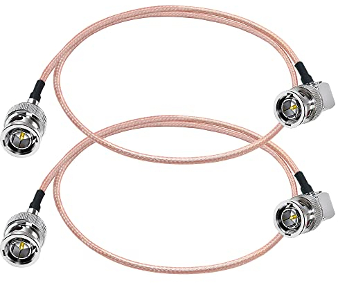 TUOLNK HD SDI BNC Kabel 75 Ohm BNC Stecker auf BNC Stecker Rechtwinkliges Verlängerungskabel RG179 20 Zoll (50 cm) Unterstützt 4K 8K SDI Video WIFI Antenne Pigtail Jumper Koaxialkabel 2er Pack