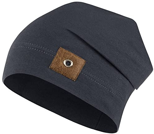 Mütze Beanie Jungen Übergangsmütze Frühling Herbst (Grau - dunkel, 50-52)