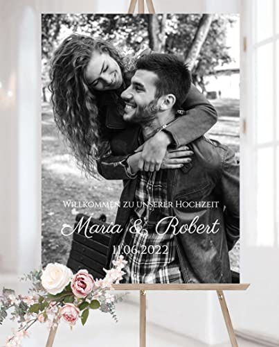 Manschin Laserdesign Cartello di benvenuto in alluminio composito personalizzato, prodotto in Germania, cartello di benvenuto per matrimoni, compleanni e tutte le altre feste (club di luglio, 45 x 30