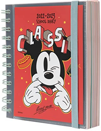 Grupo Erik Schulplaner 2022 2023, Disney Mickey Mouse Schulkalender 2022 2023, Terminkalender 14x16 cm, ein Tagesplaner für ein erfolgreiches Schuljahr, AEEDPM2221