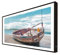 CCRETROILUMINADOS Bild mit Holzrahmen, schwarz lackiert, mit LED-Licht, Alte Boot am Strand