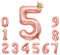 Foil Luftballon 5 Helium Folienballon Zahlen Ballon XXL Folien Rosegold Ballon 5 Geburtstag 100cm/40inch