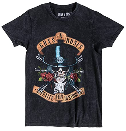 TruffleShuffle Guns N Roses Mineral Wash Black T Shirt