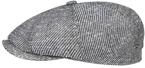 Stetson Hatteras Flatcap Brown-Blue Mehrfarbige Mütze 100% Baumwolle Handmade in Germany Herren Frühjahr Sommer braun-blau 57 cm