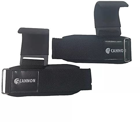 CANNON - Guanti per sollevamento pesi con gancio, professionali, cinghia di presa palestra