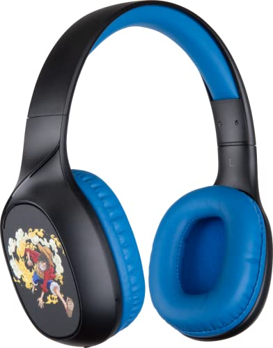 Konix One Piece Cascos de Gaming inalámbricos universales, Bluetooth 5.3, autonomía de 30 h, Altavoces de 40 mm, Motivo Luffy