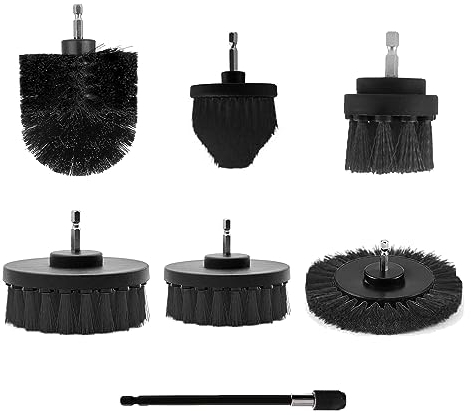 Playcrate Set di 7 spazzole per trapano elettrico, ideali per piastrelle di piscina, bagno, WC, marmo ceramica, auto, auto (confezione da 7)