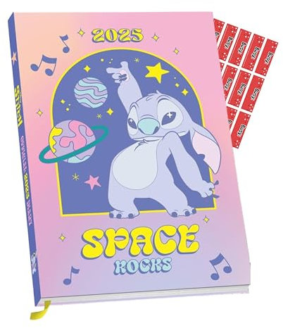 Danilo Promotions LTD Lilo & Stitch 2026 Diary - A5 Hardback size diary calendar with FREE Organisational Stickers Included