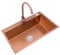 Roségoldenes Spülbecken Aus Edelstahl Mit Einem Becken Einzelbecken-Aufsatzwaschbecken for Die Haushaltsküche Mit Quadratischem Wasserhahn 21 cm Tief (Color : Rose Gold, S : 60 * 45 * 21cm)