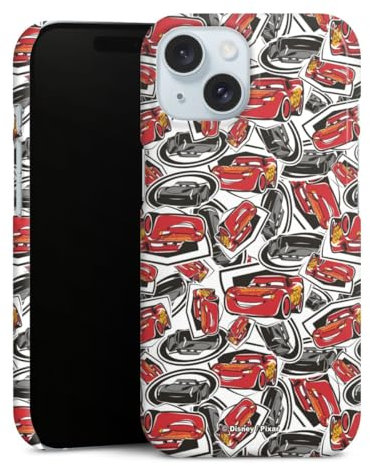 Premium Case kompatibel mit Apple iPhone 15 Smartphone Handyhülle Schutzhülle glänzend Cars Disney Pixar Lightning McQueen 95