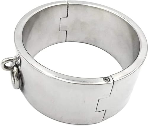 QMIQMI Hohe Qualität 6cm Hoch Edelstahl Halsband Abschließbar Slave Kragen Halsreif Fetisch Sm Bondage Schwer Metal Halskette Choker Erwachsene Fesseln Sexspiele für Paare,Silber,Frauen 11.7cm