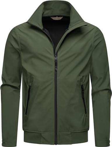 Ragwear leichte Herren Outdoorjacke kurze Übergangsjacke wasserdicht und atmungsaktiv mit Stehkragen und wasserdichten Verschlüssen Collwie YOUMODO S-4XL
