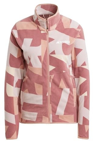 adidas Damen Terrex Multi Printed Full Zip Fleece Jacket, Wonder Beige/Burgundy, M