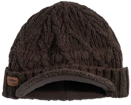 Coal Yukon Wintermütze mit Zopfmuster, Wollkrempe, Braun, Einheitsgr��e