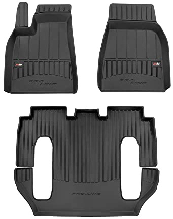 IMJ-Global Gummi-Autofußmatten ProLine 3D passgenau kompatibel mit Tesla Model X 2015-2021, komplettes Set Autofußmatten zur Verbesserung von Optik und Sportlichkeit, Premium-Matte aus langlebigem TPE